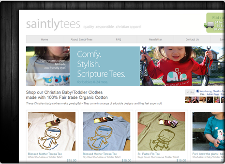 Sample website for t-shirt shop